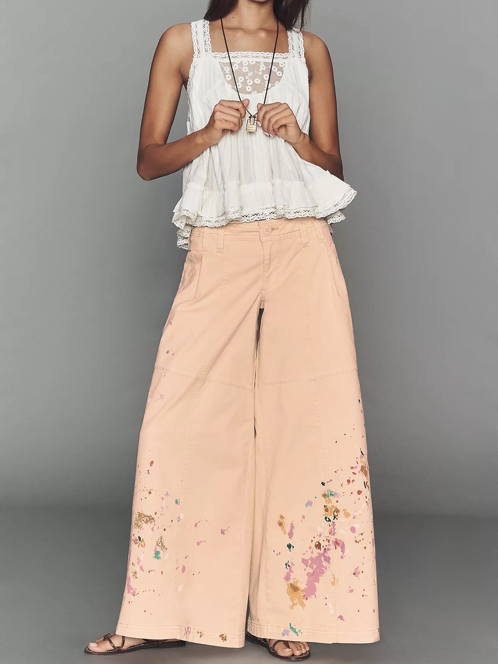 NWT Size 25 - Pilcro Simona Palazzo Pants 98% Cotton